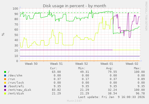Disk usage in percent