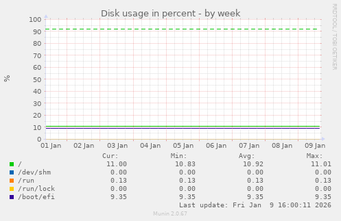 Disk usage in percent