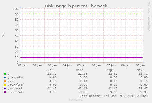 Disk usage in percent