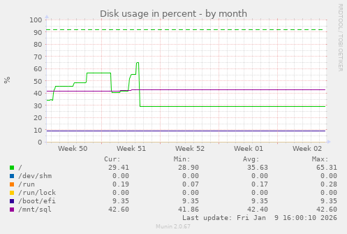 Disk usage in percent